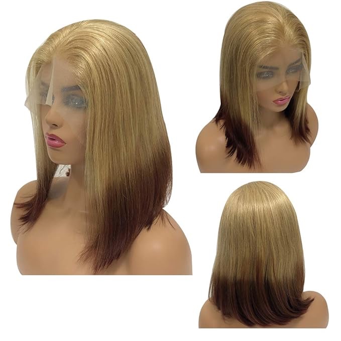 Grey Short Bob Wigs 13x6 Deep Part Human Hair Lace Front Wigs Glueless Lace Wig for Women Pre Plucked Bleached Knots 10" 150% Density Brazilian Virgin Hair Straight Colored Bob Wig with Baby Hair…… 10 Inch #13x6-gery