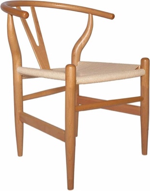 Amazon Brand - Stone & Beam Classic Wishbone Dining Chair, 22.4"W, Natural / Natural