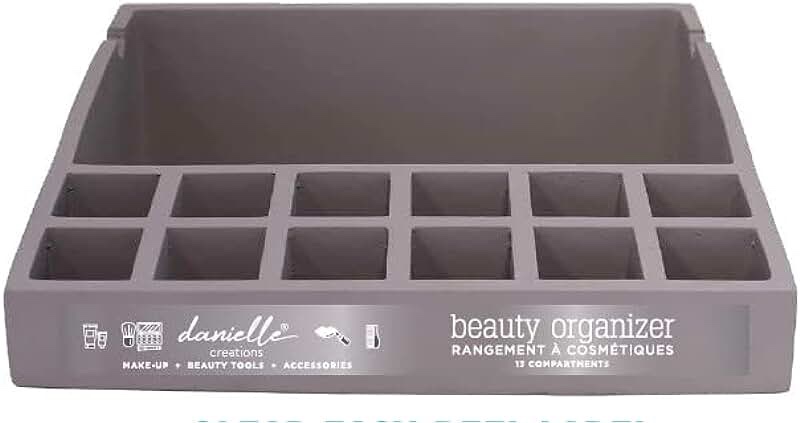 Danielle large make up skin care organizer 13 sections white terrazzo Color grey