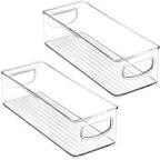 stackable plastic organizer bins 8 pack 10”x4”x3”