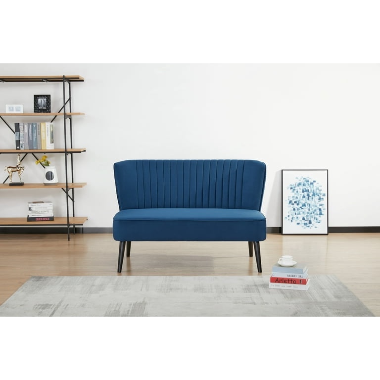 Artdeco Home Hollywood Velvet Loveseat Sofa, Royal Blue