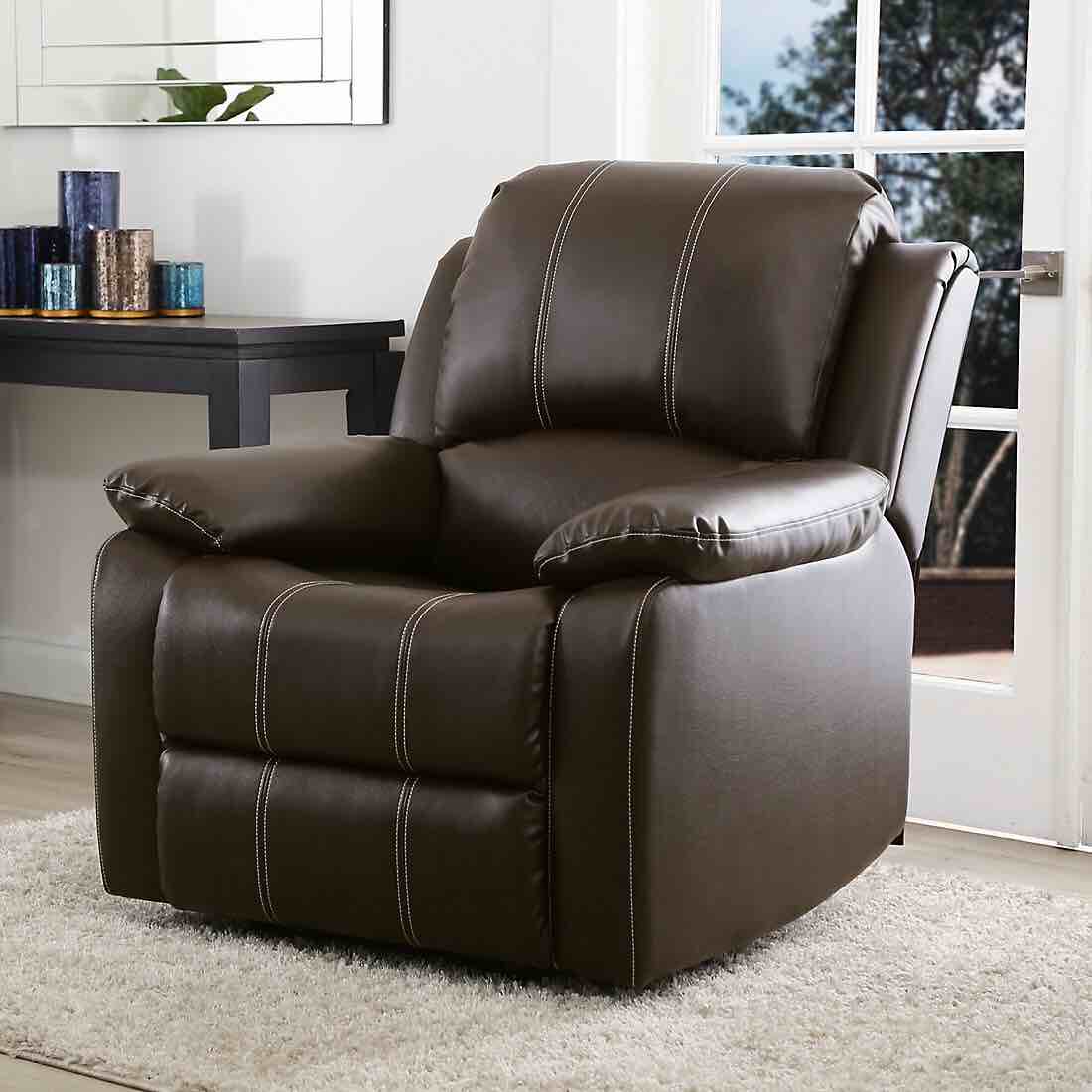 Abbyson Living Mackenzie Leather Recliner - Brown