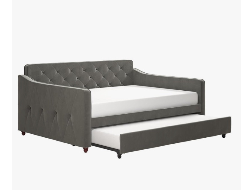 Novogratz Vintage Engineered Wood Gray Full Daybed and Twin Trundle Set (incomplete 1 box only)
