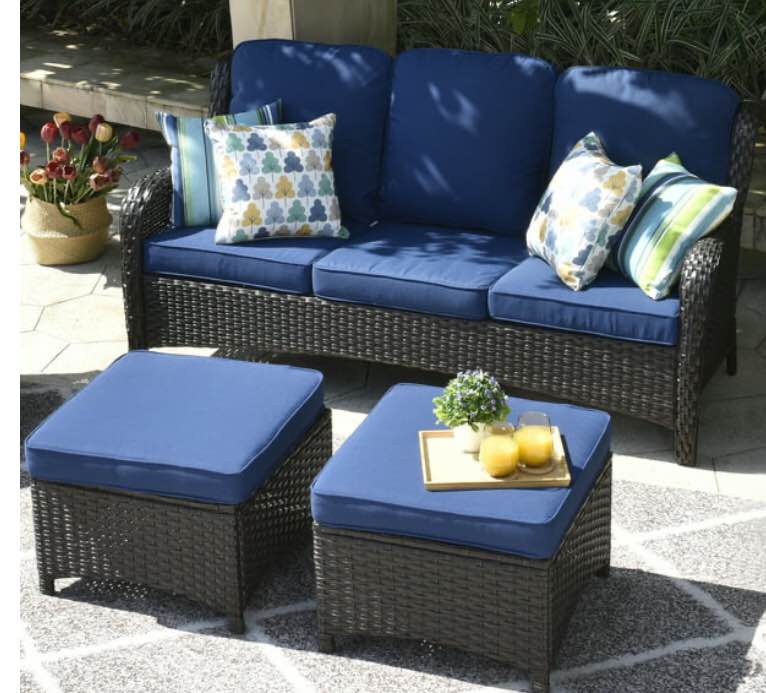 OVIOS. OGRS300L-1A. 3 PIECE PATIO SEATING SET