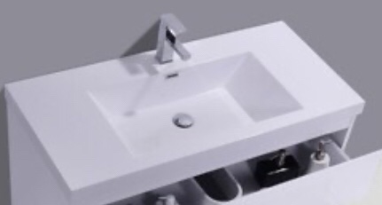 Moreno Bath Moreno Bohemia 42-in Glossy White Single Sink Bathroom Vanity with Pure White Acrylic Top. sink only. incomplete