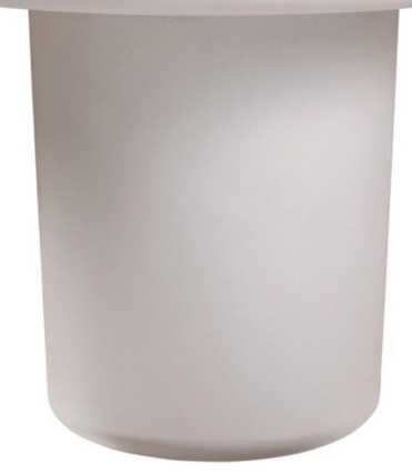 ROWAN MODERN CLASSIC WHITE CONCRETE ROUND PEDESTAL OUTDOOR DINING TABLE (base only. incomplete) 