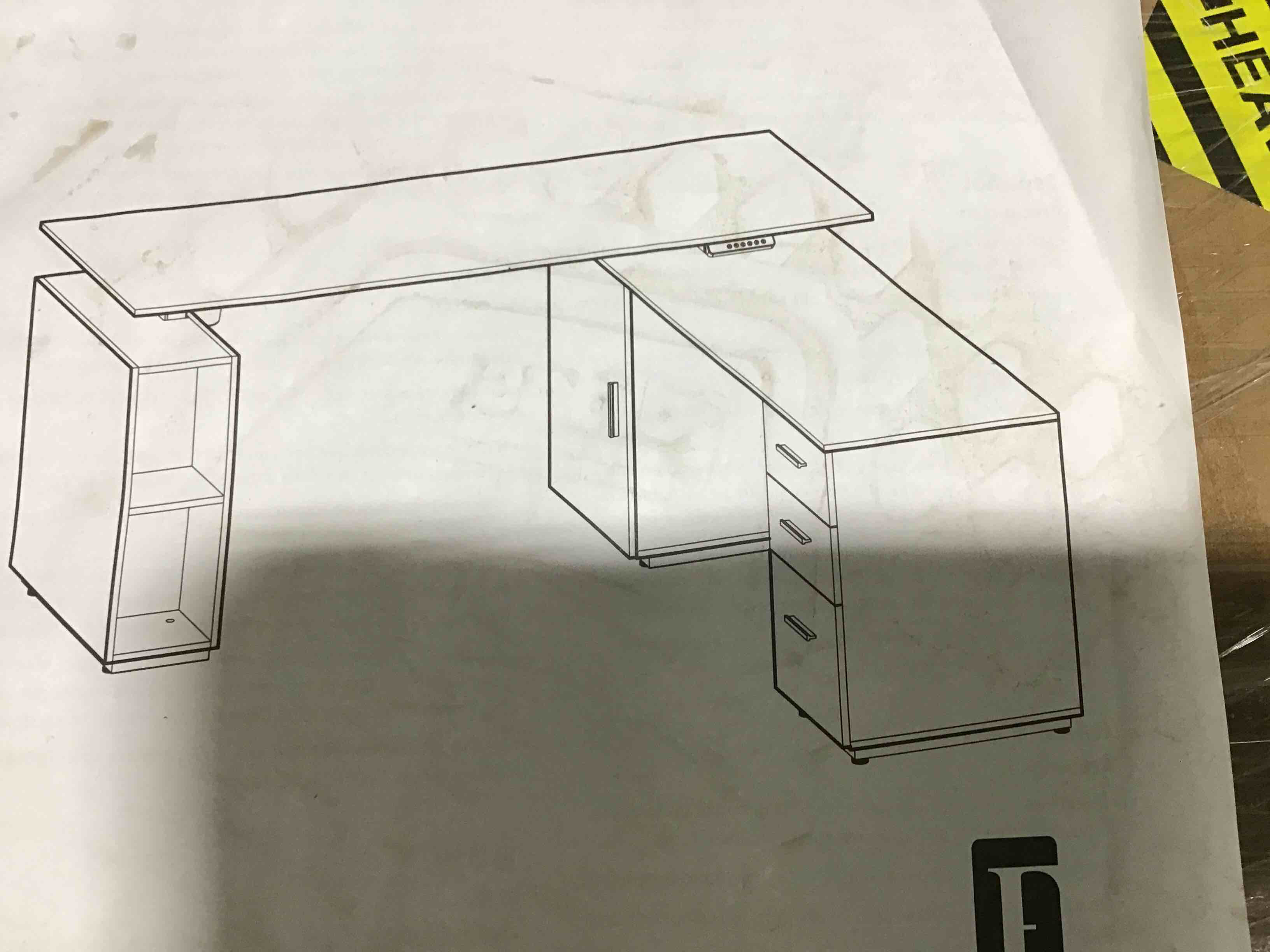 EXECUTIVE STANDING DESK, SIDE TABLE   2 of 2 only. incomplete 