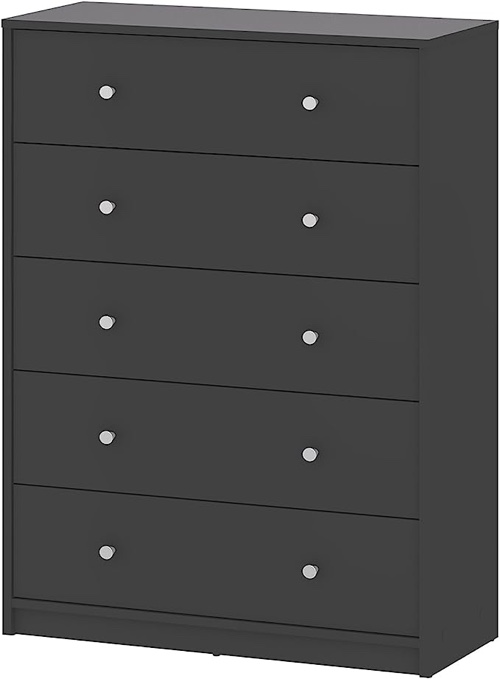 Tvilum 70329cncn Portland 5 Drawer Chest, Grey