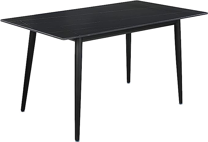 Dining Table, Modern Kitchen Table Set Top with Slate Stone, Metal Base & Legs, Dining Room Table and Chairs (incomplete 1 box only)