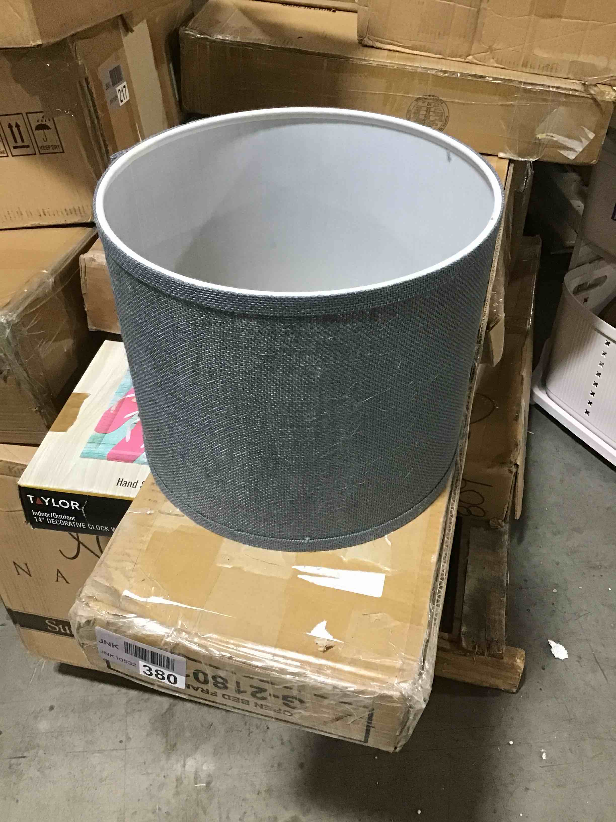 Grey Fabric Upholstered Lamp Shade