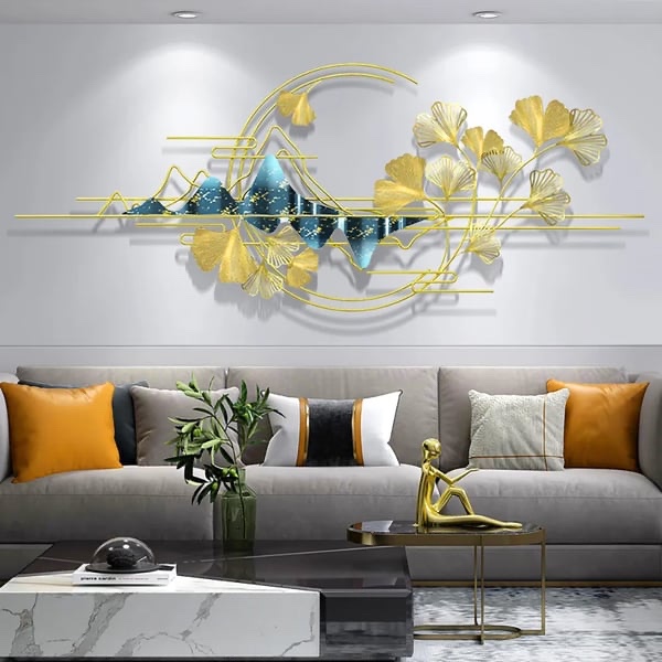 59.1" x 23.6" Modern Metal Ginkgo Leaves 