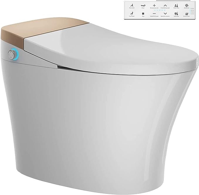 COSVALVE Smart Toilet,Bidet Toilet, Foot Sensor Flush,Heated Seat with Integrated Multi Function Remote Control, Advance Bidet, Soft Closing Seat,Smart Bidet