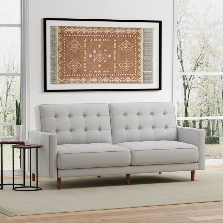 Glenwillow Home 81.5" Sleeper Sofa, 32-Button Tufting