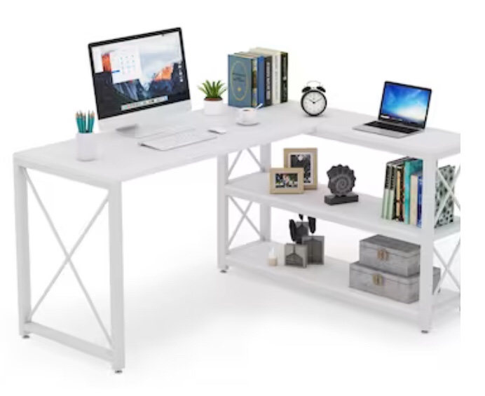 Tribesigns Hoga-JW0172 53.1-in White Modern/Contemporary Computer Desk