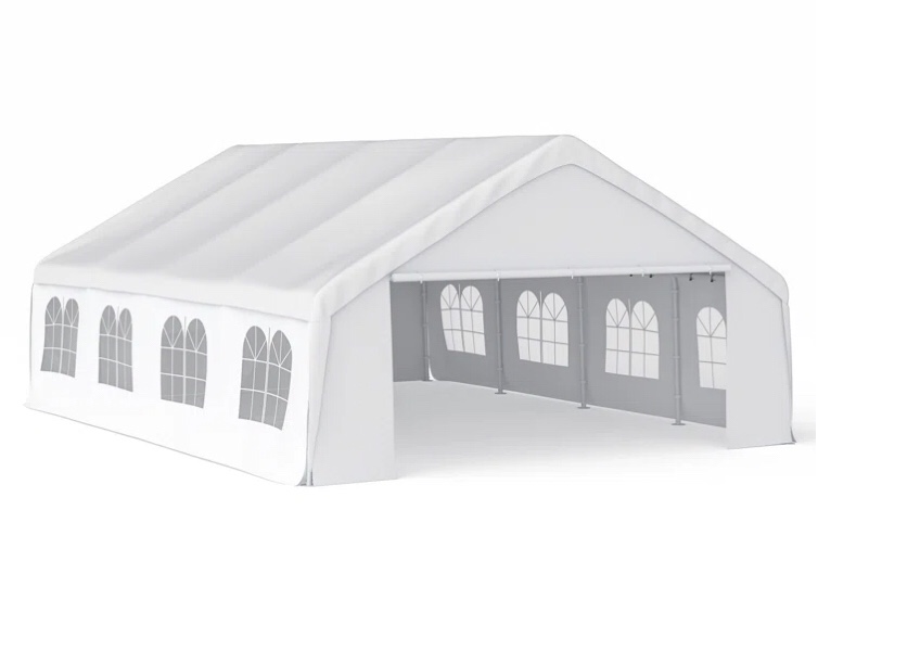 (box 2 incomplete) 20 Ft. W x 26 Ft. D Steel Party Tent