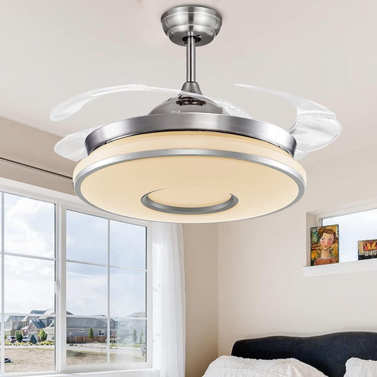 Leviton 42" Modern LED Ceiling Light Fan Remote Control Silent Ceiling Fan Light (similar to stock photo)