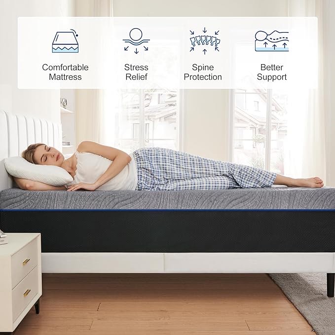 Molblly Full Mattress, 12 inch Gel Memory Foam Mattress with CertiPUR-US Bed Mattress in a Box for Sleep Cooler & Pressure Relief, Full Size