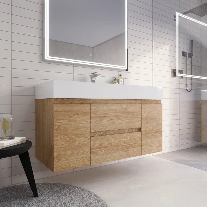 Babajide 48'' Wall Mounted Single Bathroom Vanity with Top