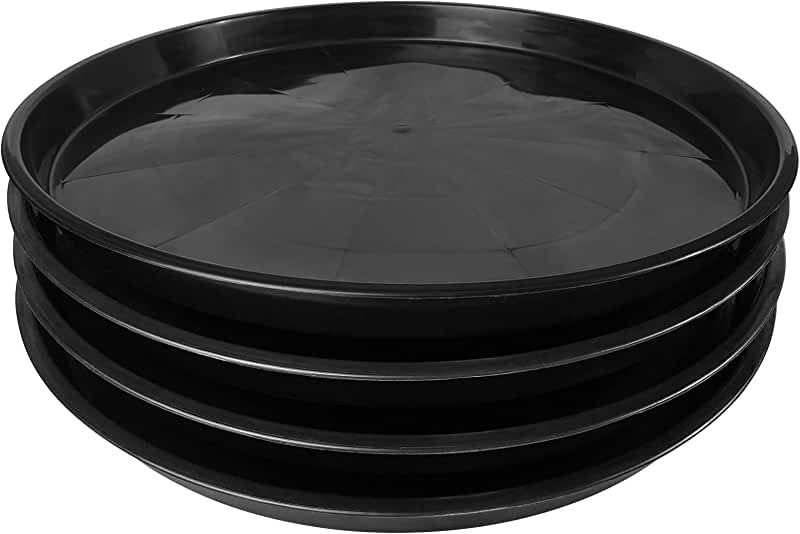 DUNPUTE Plant Saucer 16 18 20 22 Inch, 4 Pack Heavy Duty Large Plant Tray for Planter Pot, Plastic Flower Pot Saucers Drip Water Trays for Indoors and Outdoors (22 Inch)