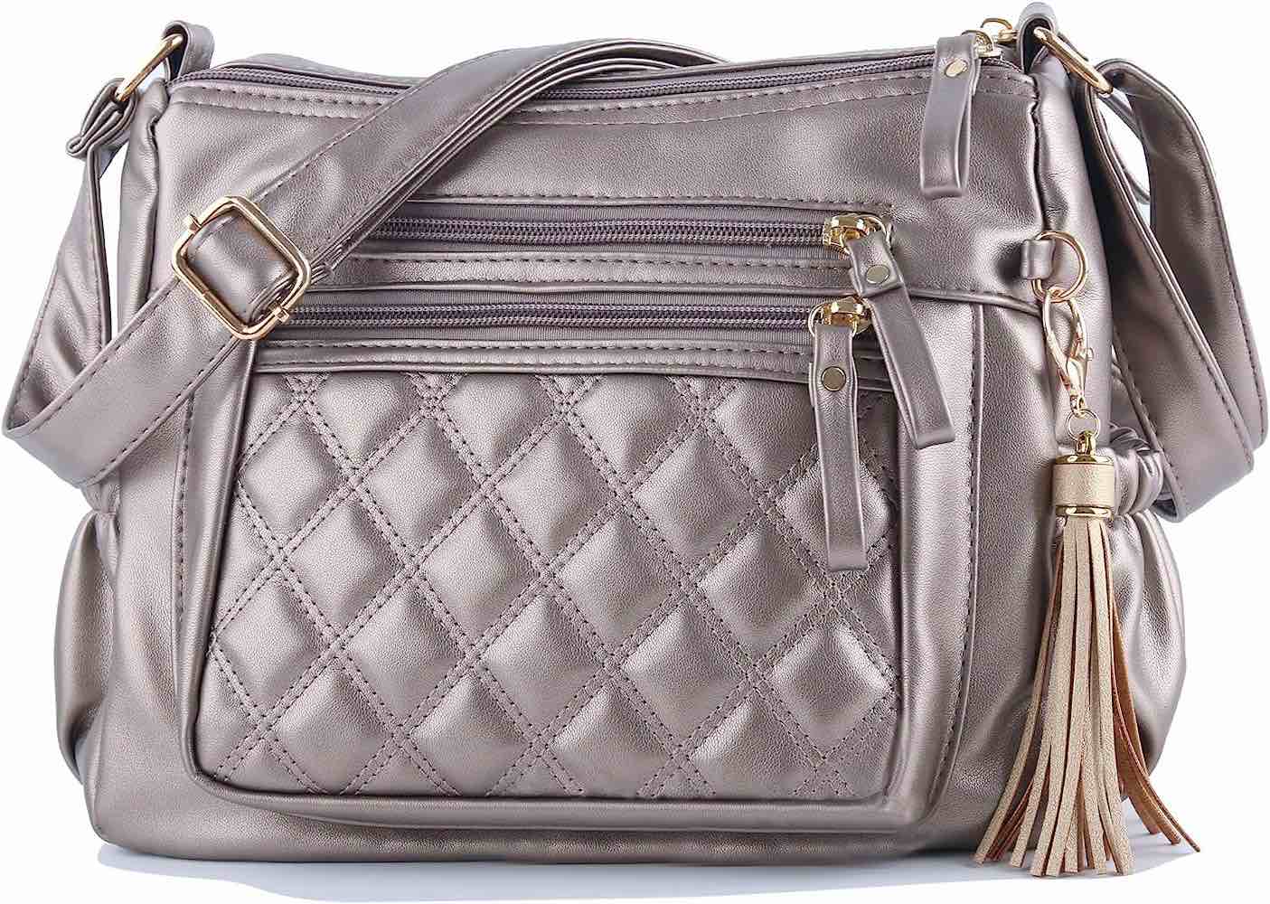 ELDA Quilted Crossbody Bags for Women Multi Pocket Shoulder Bag ...stop photo differs color actual from see photo 