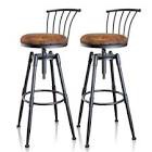 ( incomplete)MSMV Grey Bar Chair(Set of 4) Vintage Industrial Bar Stool-Farmhouse Swivel Bar Stool-Swivel Kitchen Island Dining Chair-Kitchen Counter Height Adjustable Pipe Stool-Cast Steel Stool
