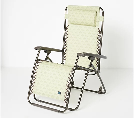 Bliss Hammocks Gravity-Free 28" Reclining Chair w/ Pillow and Wheels Blue Stripe