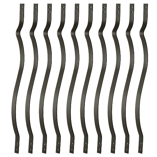 Deck Balusters, 50 Pack White Metal Deck Spindles, 32.25"x1" Staircase Baluster with Screws, Wave Arc Baluster for Outdoor Stair Deck Porch