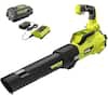 40V Brushless 125 MPH 550 CFM Cordless Battery Whisper Series Jet Fan Blower with 4.0 Ah Battery and Charger