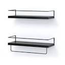 Kate-and-Laurel-Blex-8-in-x-24-in-x-3-in-Black-Metal-Floating-Decorative-Wall-Shelf-Without-Bracket