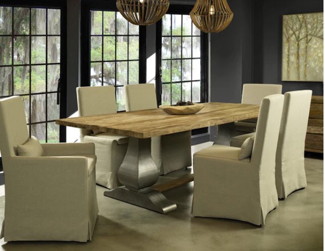 ISL13-102 ISLAND ESTATE RECLAIMED TEAK DINING TABLE (incomplete missing 1 leg)