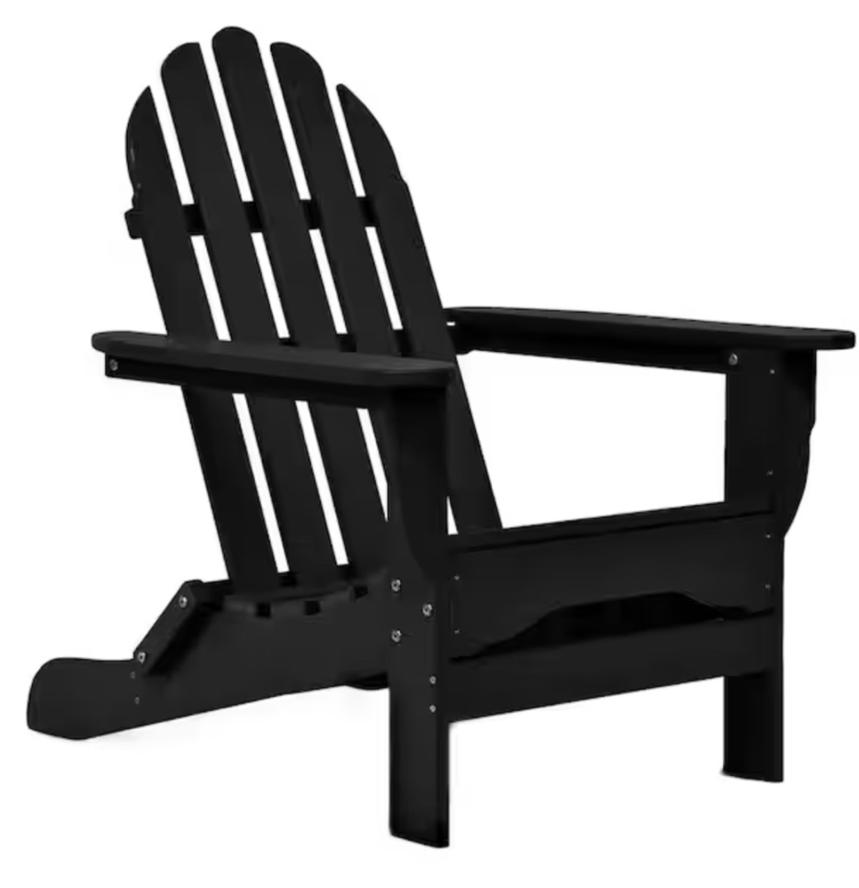 Icon Black Non-Folding Plastic Adirondack Chair