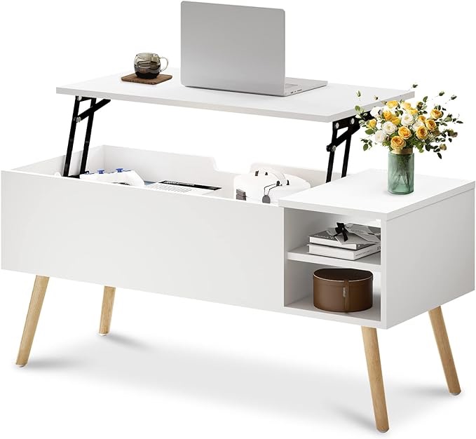 Coffee Table with Lift Top and Storage - White Lift Top Coffee 