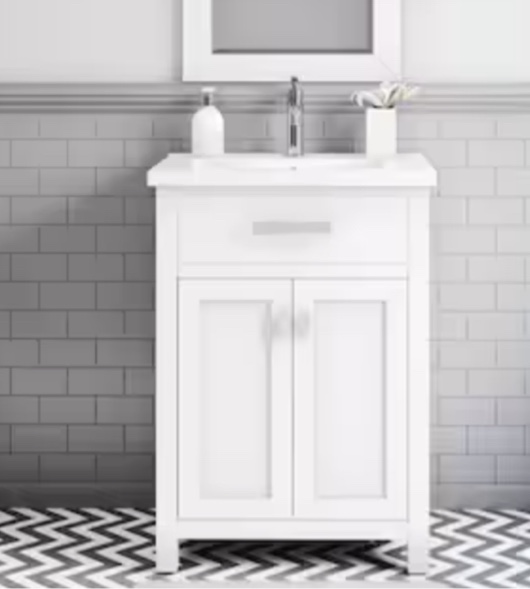 Water Creation Myra Collection 24 in. Bathroom Vanity in Pure White