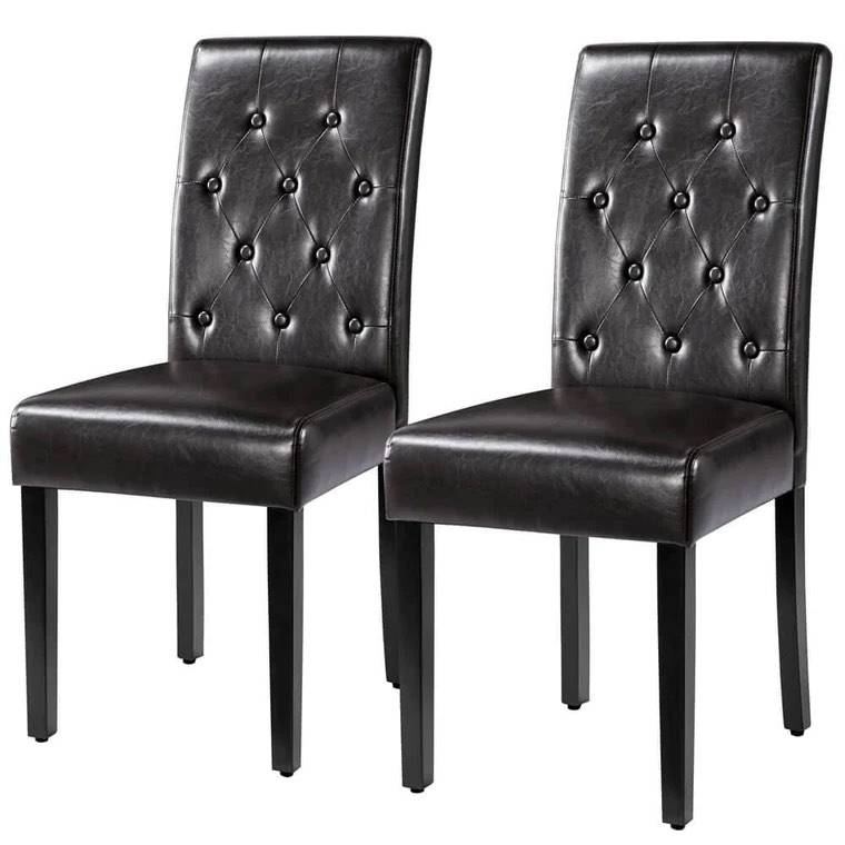 Yaheetech Dining Chairs Brown 2pcs