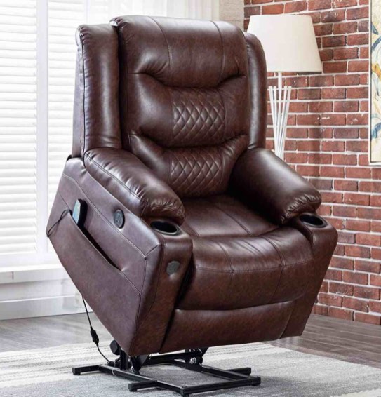 BROWN FAUX LEATHER LIFT CHAIR ARM + BACKREST M818-HXG-BROWN-B 