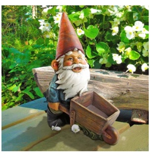 Wheelbarrow Willie Garden Gnome Statue