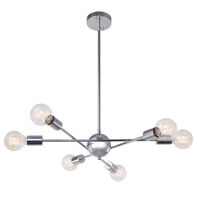6 light metal sphere chandelier