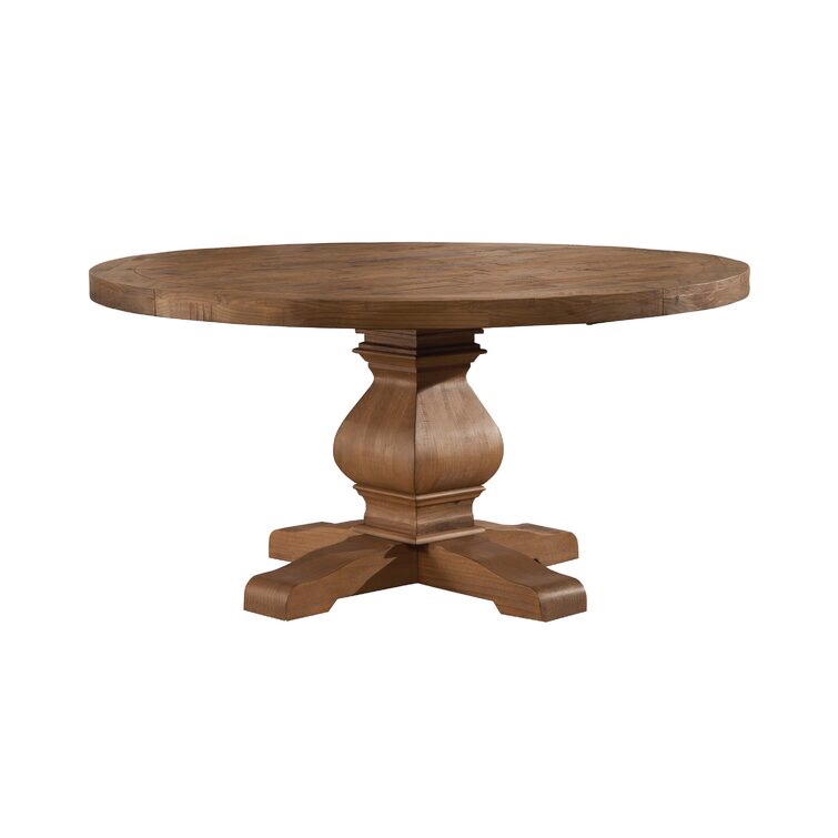 Allscore Kensington Round Solid Pine Dining Table, Reclaimed Natural 
