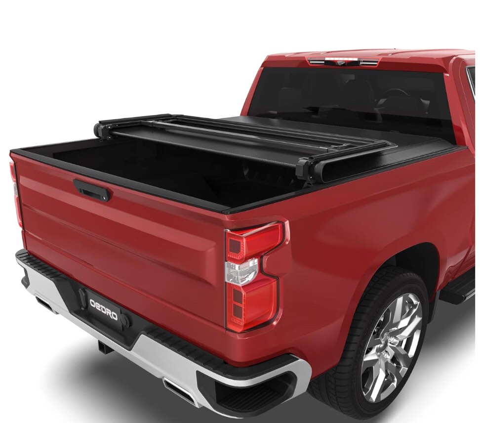 oEdRo TriFold Truck Bed Soft Tonneau Cover Compatible with 20192024 Chevy Silverado/GMC Sierra