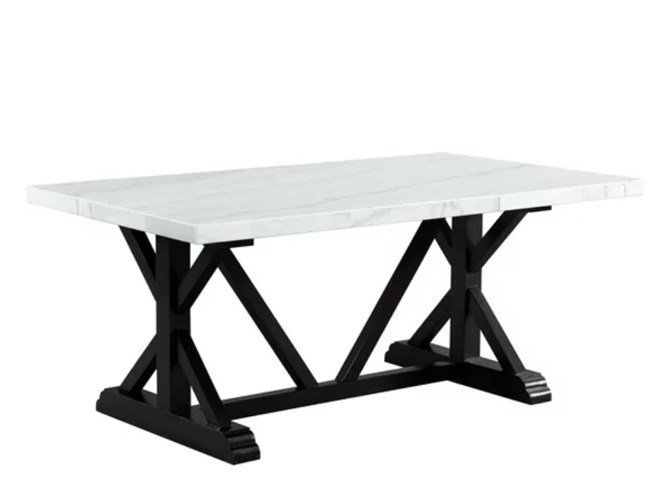 PICKET HOUSE FURNISHINGS - STRATTON 70" MARBLE STANDARD HEIGHT DINING TABLE - CTC100DTTB only base (incomplete)
