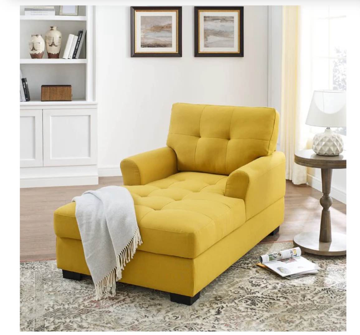 33.5'' H x 34'' W x 58'' L - Bowbridge Chaise Lounge in Yellow #ta1358 