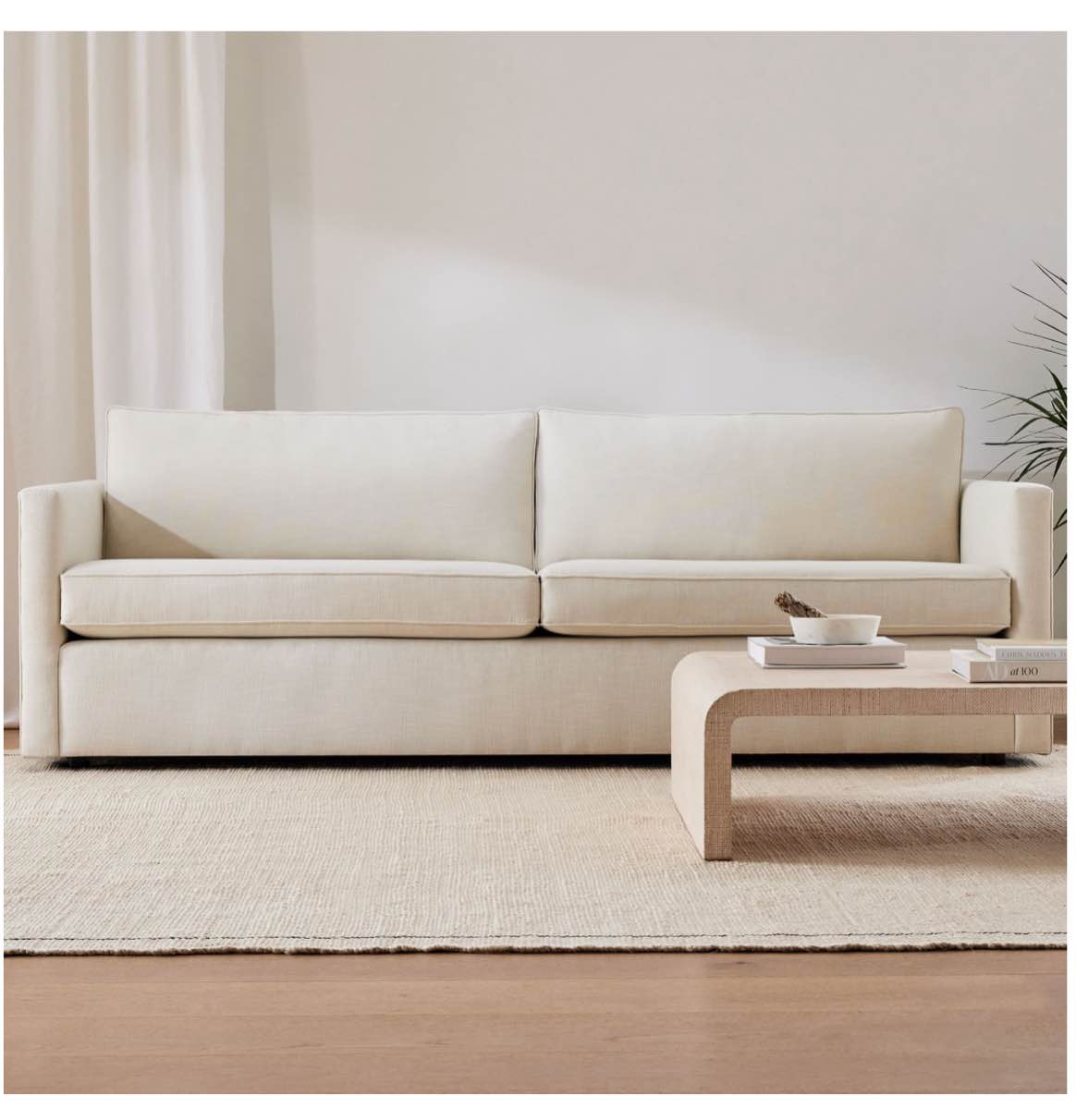 Longer Sofa White 101” 