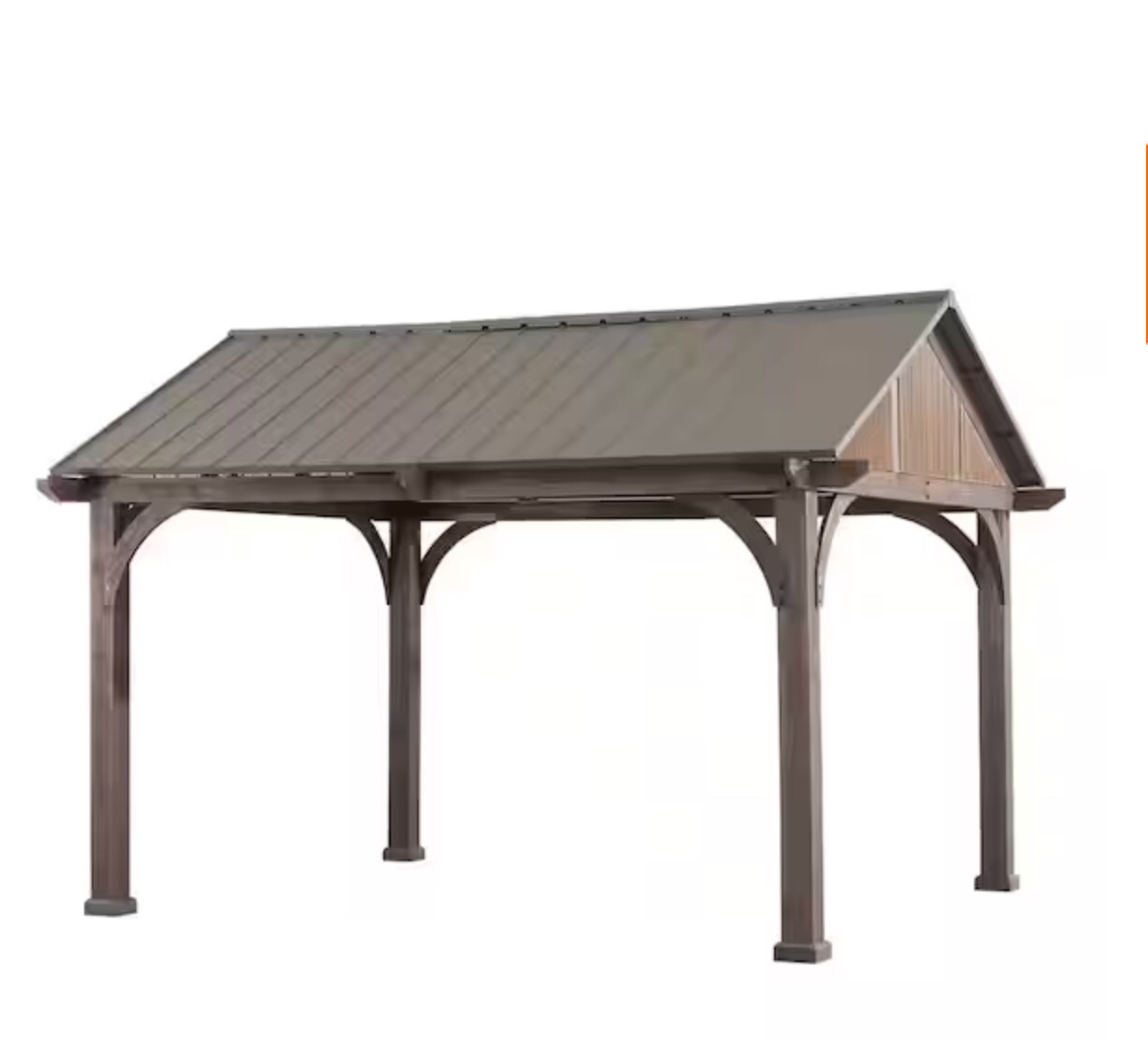 Maple 12 ft. x 14 ft. Cedar Framed Gazebo with Brown Steel Hardtop Roof