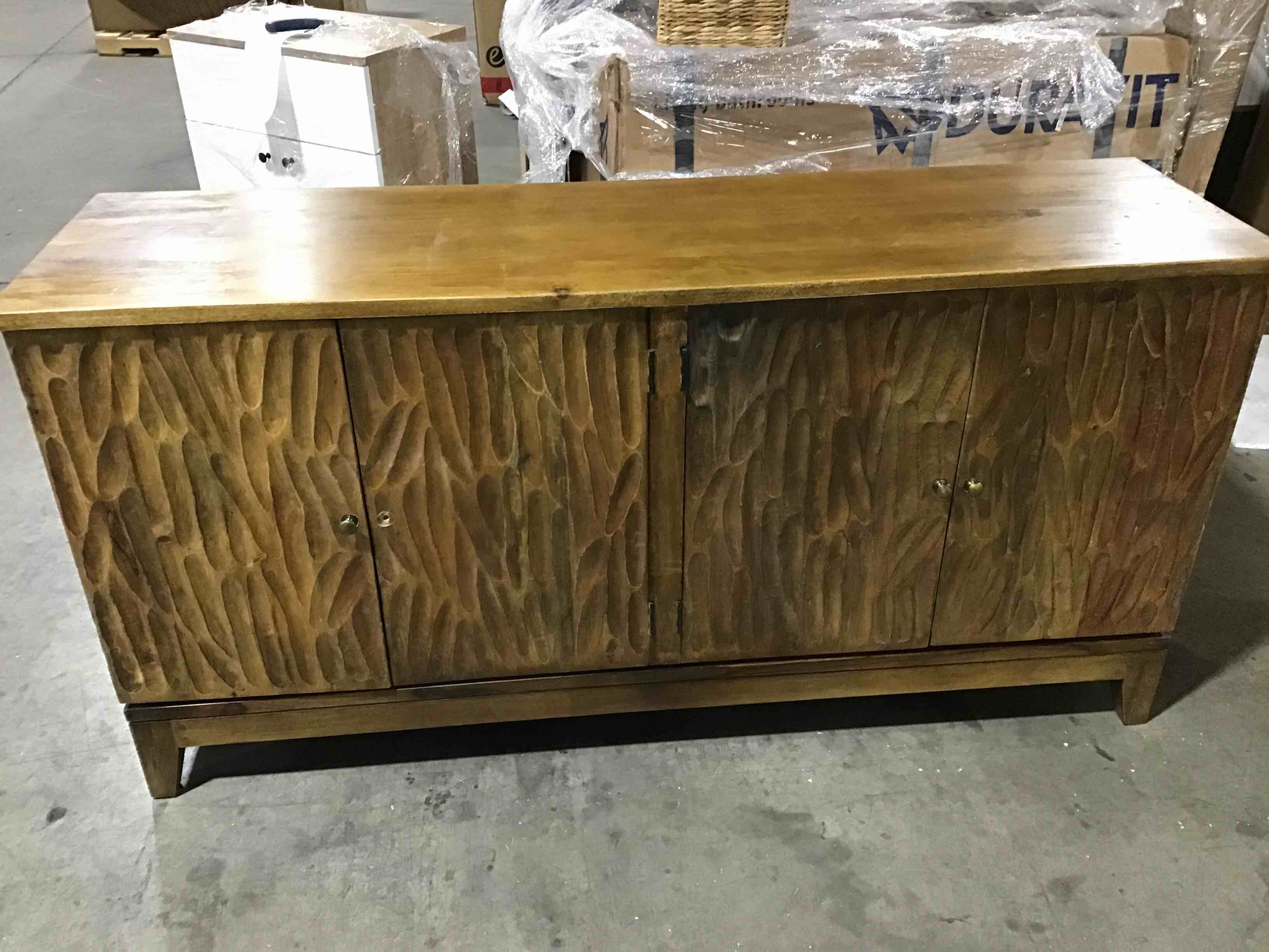 Brown 4 Door Wood Sideboard