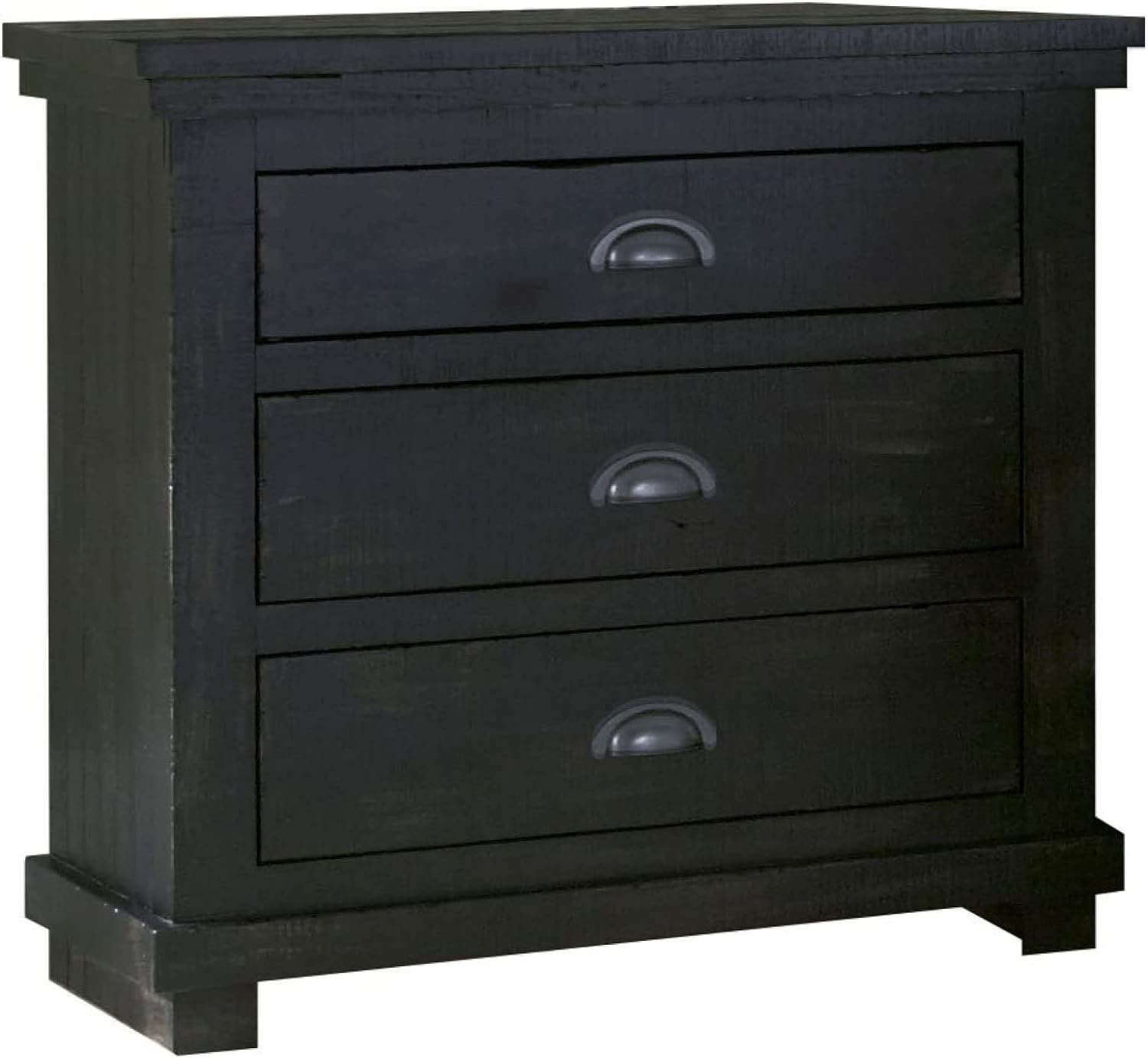 Progressive Furniture Willow Nightstand, 32" x 17" x 31", Distressed Black