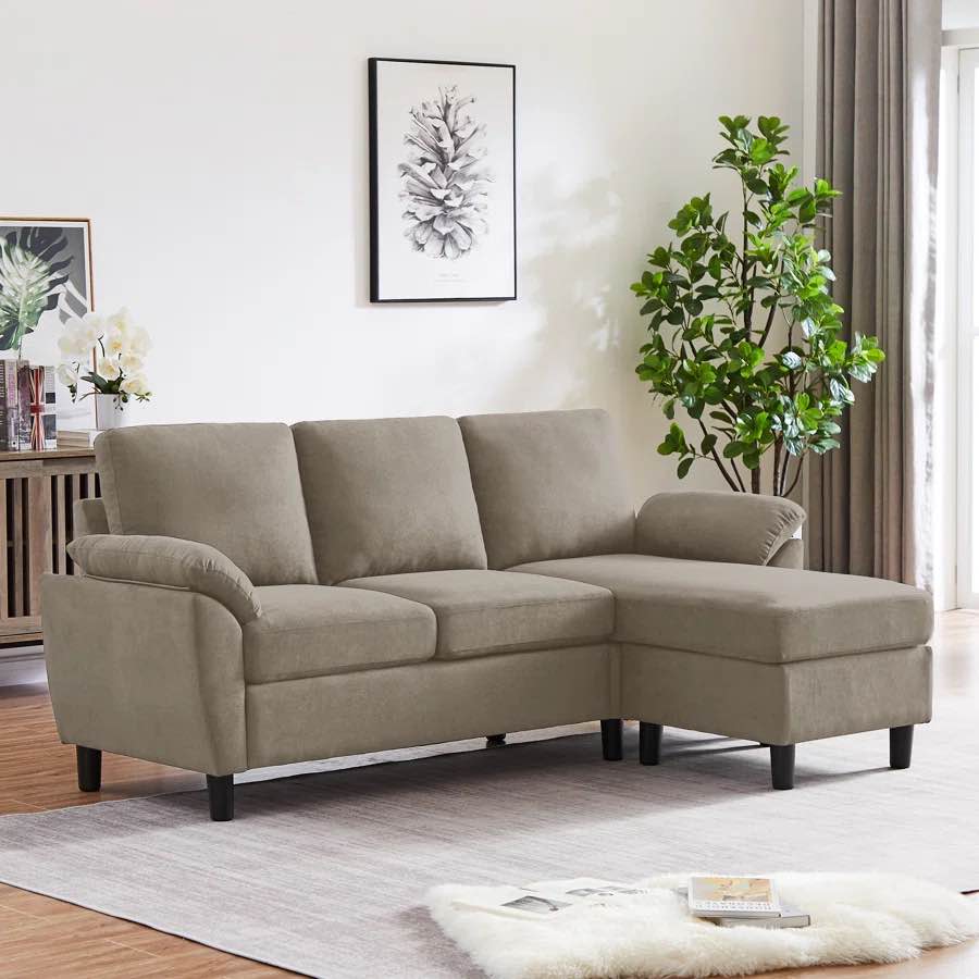 Darlyene 79" Wide Reversible Sofa & Chaise with Ottoman ( Incomplete 1 Of 2 only Corner Sofa With Stool -1 Seater )