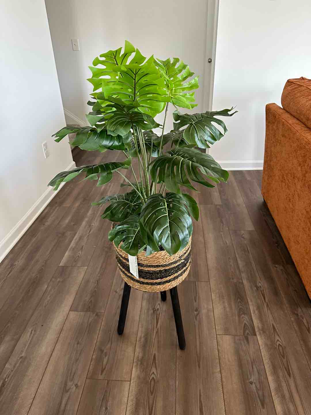 Artificial Plant 40” Split Leaf Basket Stand Designs By Lauren