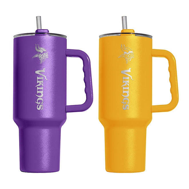 Logo Brands Officially Licensed NFL 40 oz. Tumbler 1/2-Pack (Minnesota Vikings)