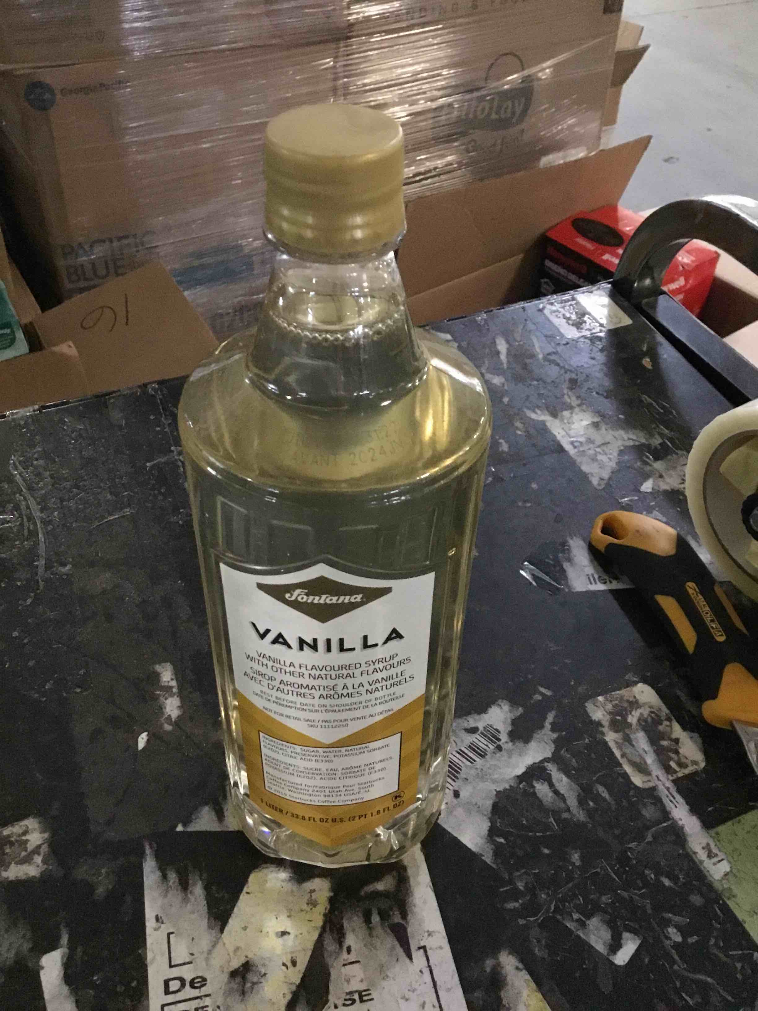 Fontana Vanilla Coffee Beverage Flavoring Syrup 1 Liter 33.8 Fl Oz