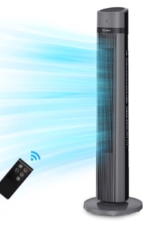 PELONIS 40''Oscillating Tower Fan | Remote Control | Quiet Stand Up | 3 Speed Settings | 3 Modes |15-Hour Timer | LED Display | for Bedroom Home Office Use| Black